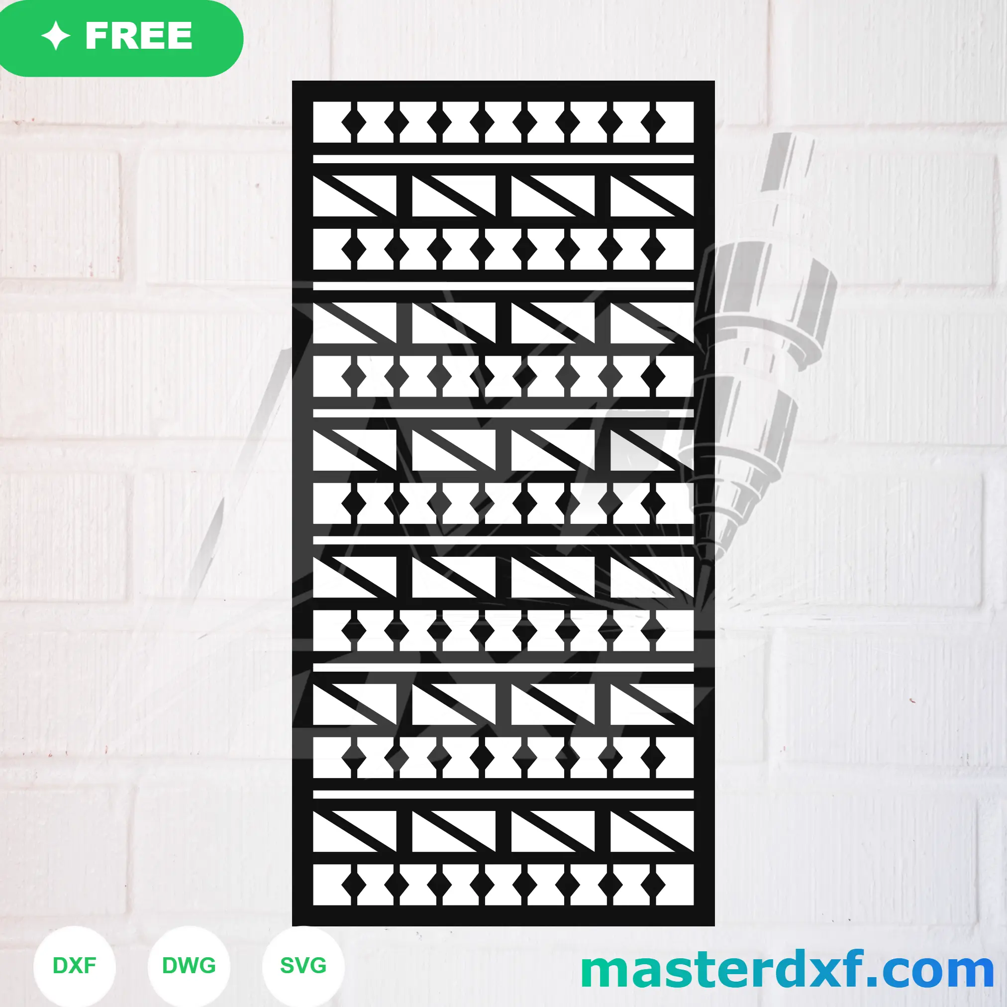 Banded Stripe Triangle DXF Pattern for Structured Gates DXF File